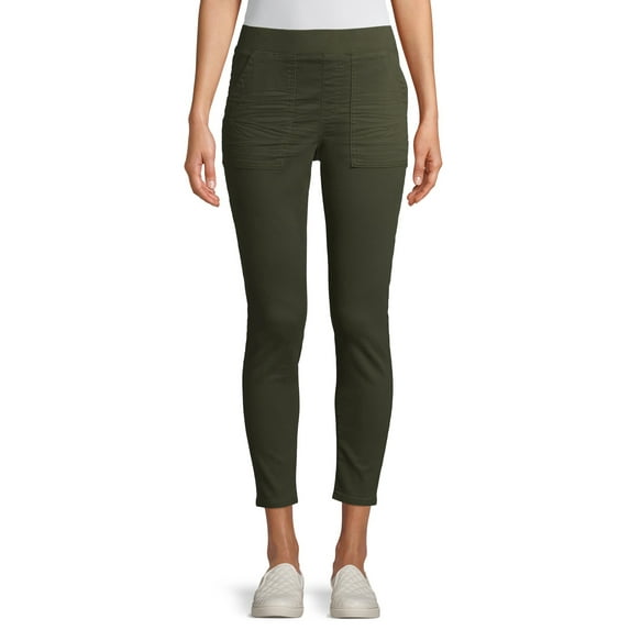 No Boundaries Juniors' Mid Rise Pull-On Jeggings with Rib Waistband