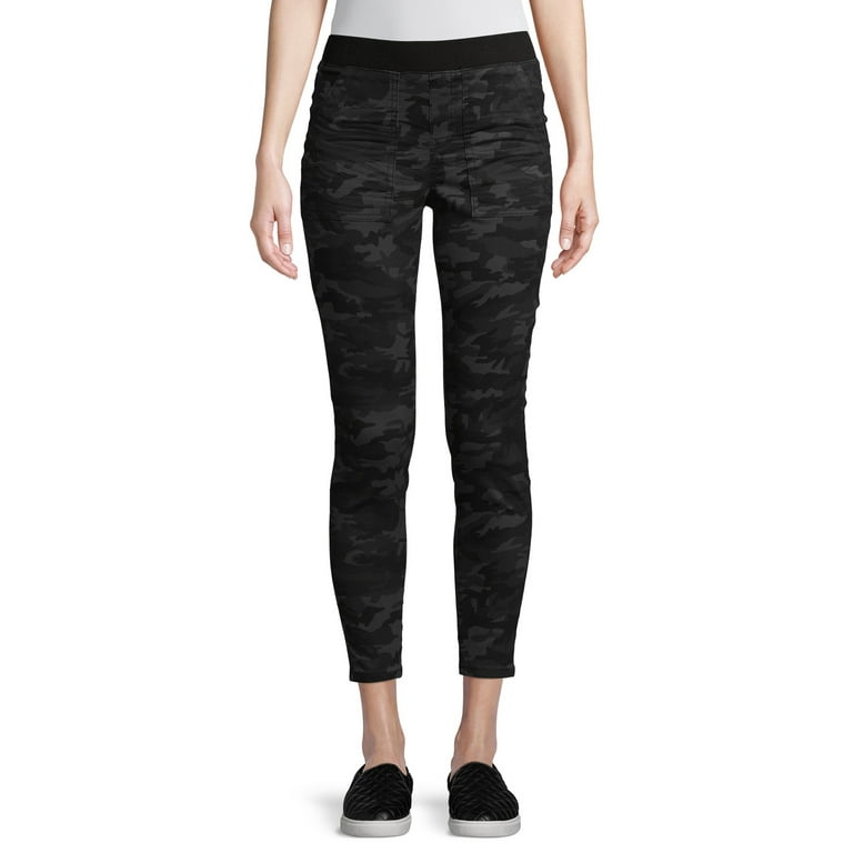 No Boundaries Juniors' Mid Rise Pull-On Jeggings with Rib Waistband