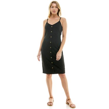 No Boundaries Juniors Plus Button Front Stripe Dress - Walmart.com