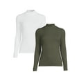 thumbnail image 1 of No Boundaries Juniors Mock Neck Top with Long Sleeves, 2-Pack, Sizes XS-3XL, 1 of 5