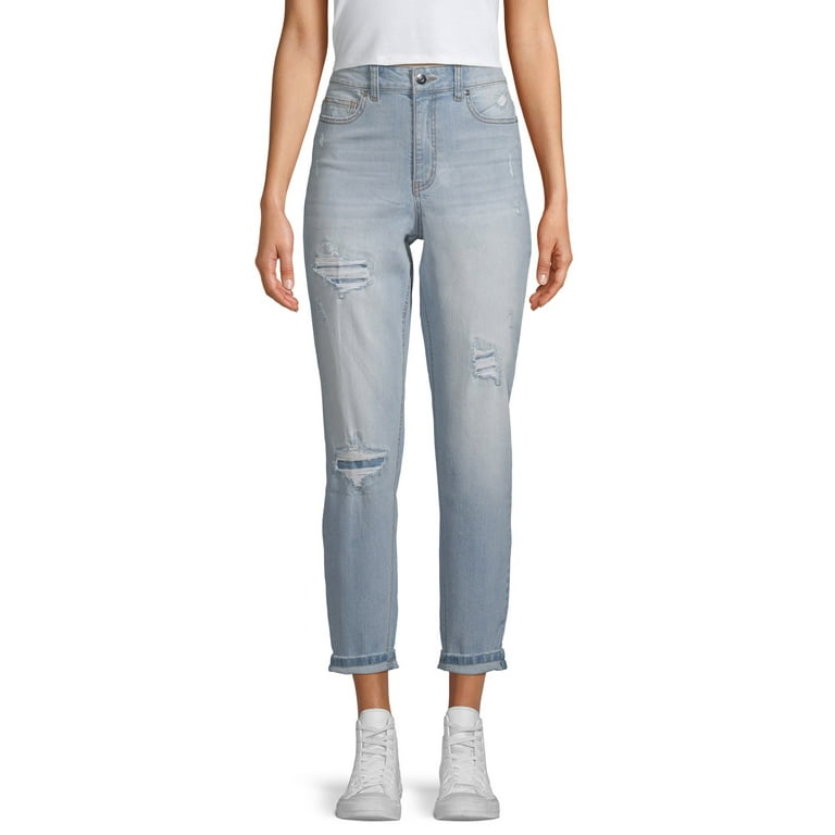 No Boundaries Juniors' Super High Rise Mom Jeans 