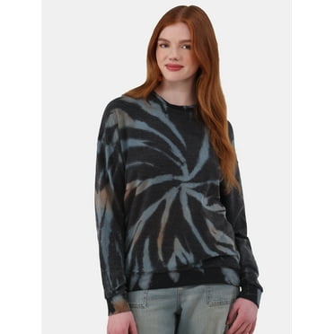 No Boundaries Crew Neck Printed Sweatshirt with Long-Sleeves, Girls