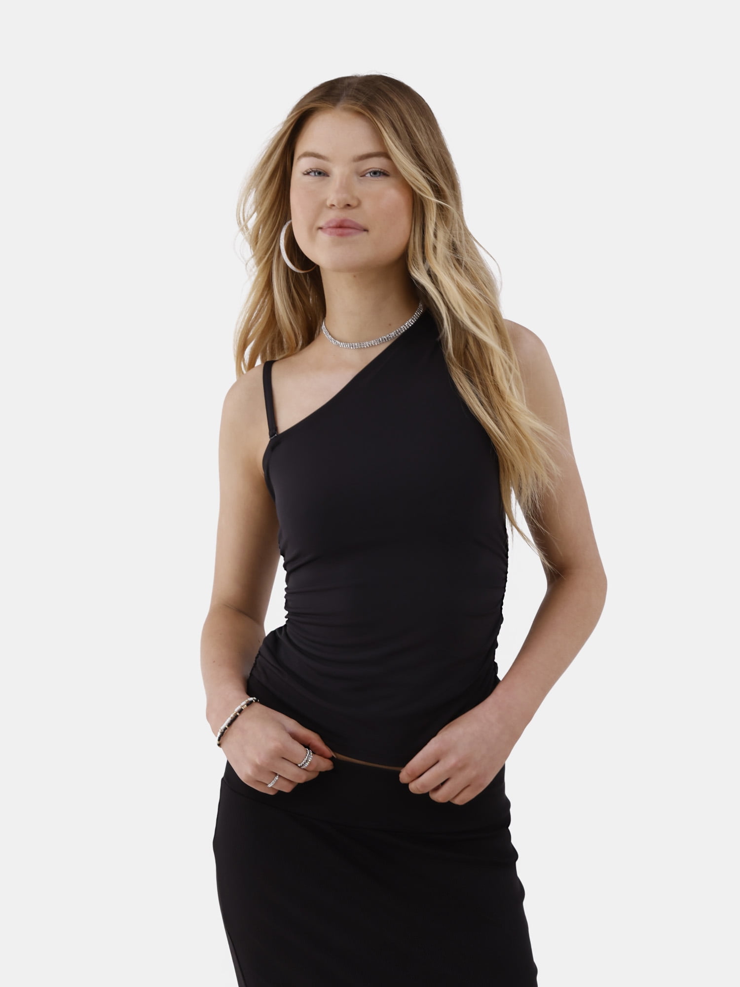 No Boundaries One Shoulder Top, Women's and Women's Plus