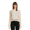 thumbnail image 1 of No Boundaries Juniors' Open Stitch Pullover Sweater with Long Sleeves, Sizes XS-XXXL, 1 of 5