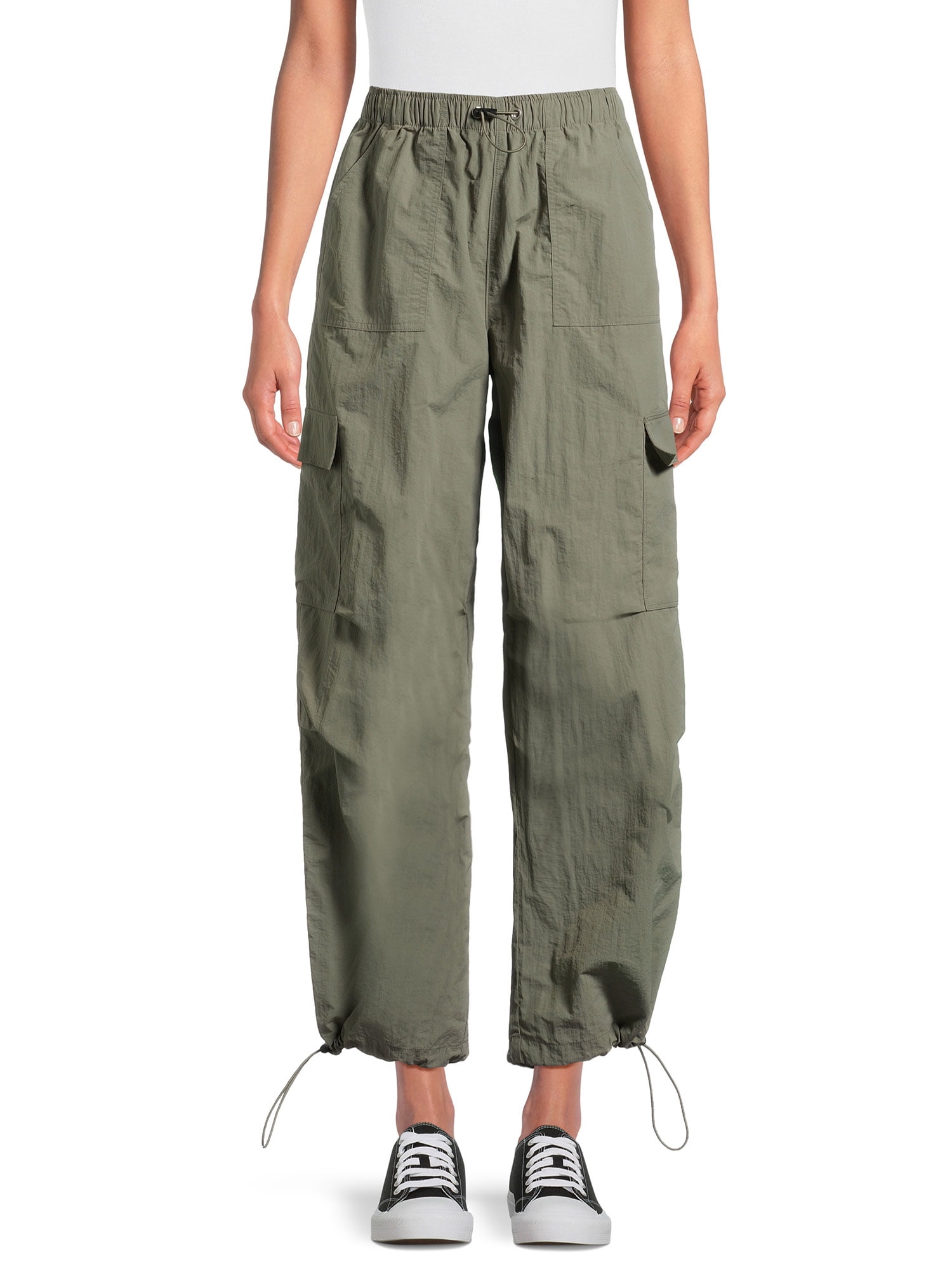 【YOURNUS】Main Strap Parachute Pants No Boundaries Juniors' Parachute Pants, Sizes XS-XXXL, 29.5