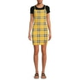 thumbnail image 1 of No Boundaries Juniors' Plaid Dress and Ribbed T-Shirt, 2-Piece Set, 1 of 5