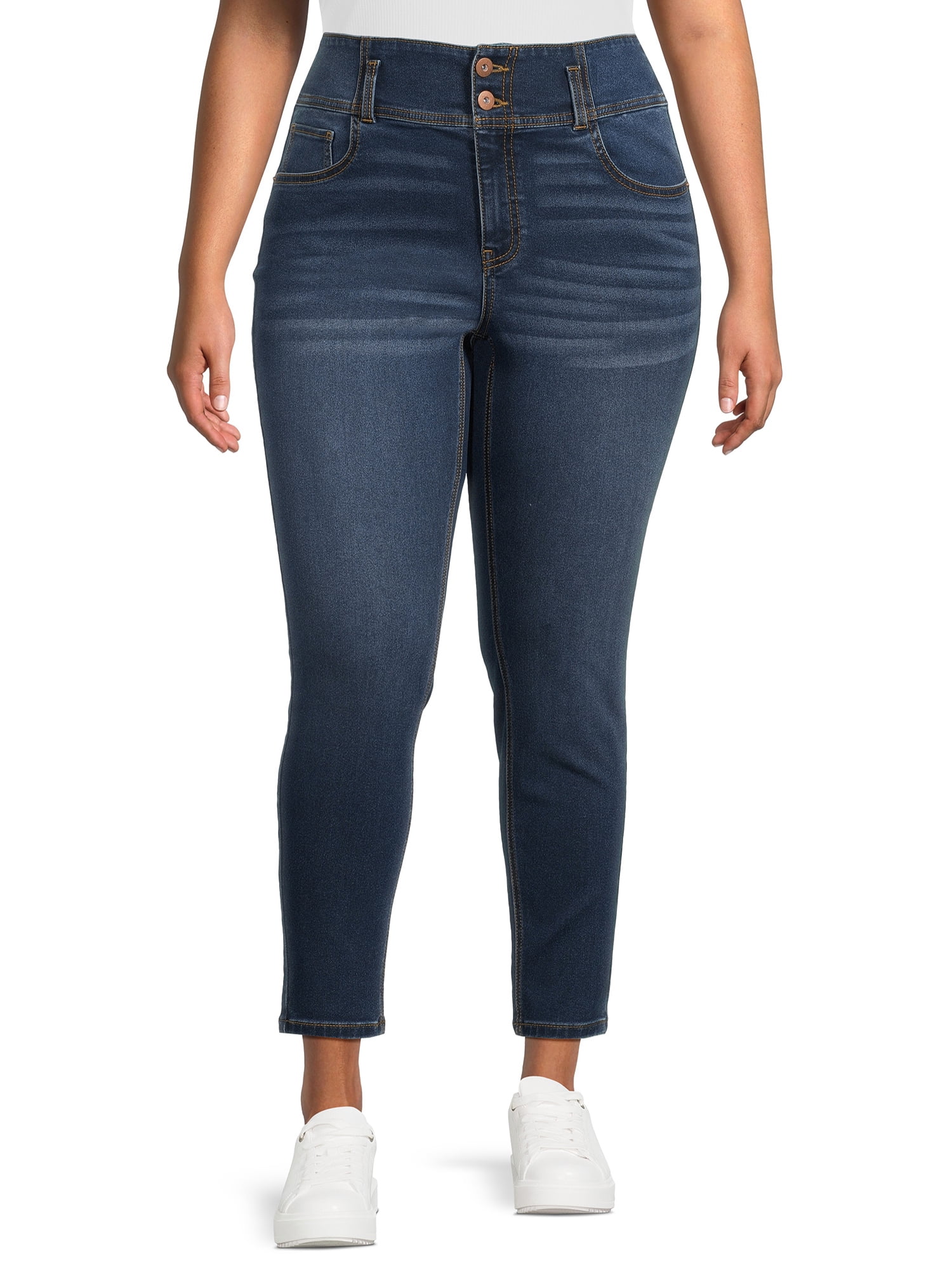 No Boundaries Juniors' Plus Corset Skinny Jeans, 22” inseam - Walmart.com