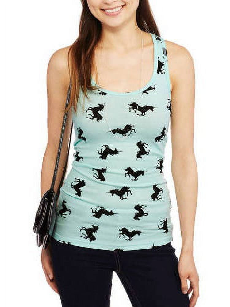 No Boundaries Juniors' Plus Graphic Racerback Ribbed Tank