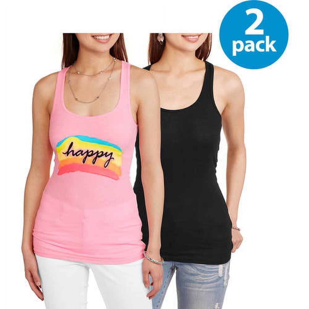No Boundaries Juniors' Plus Racerback Ribbed Tank 2 Pack