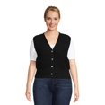 No Boundaries Juniors Plus Size Button Front Sweater Vest