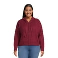 No Boundaries Juniors Plus Size Cable Zip Sweater, Sizes 1X4X