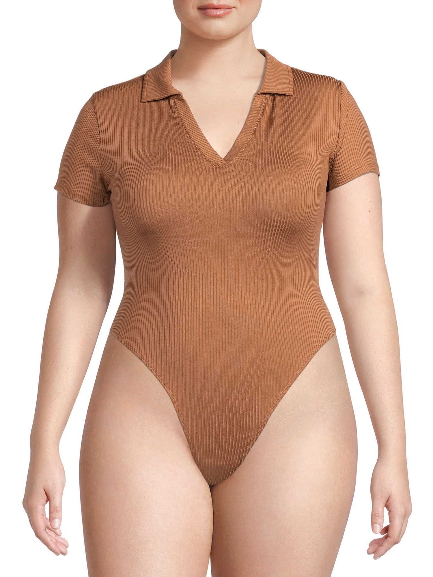 no-boundaries-juniors-plus-size-cap-sleeve-polo-bodysuit-walmart