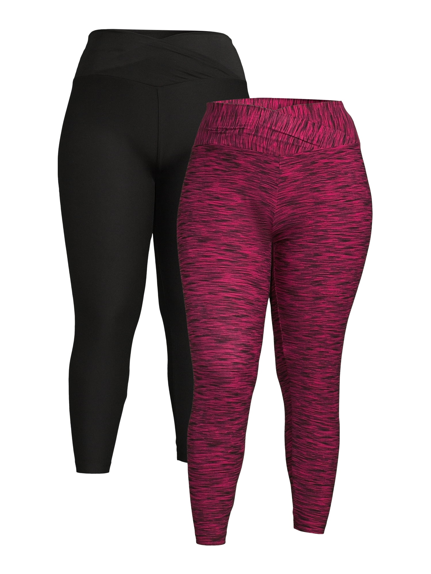 No Boundaries Juniors' Plus Size Crossover Leggings, 2Pack