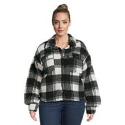 NO BOUNDARIES Juniors Plus Size Faux Faux Shearling Shacket