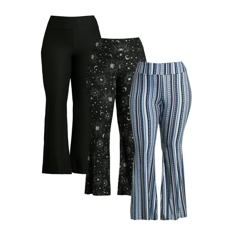 No Boundaries Juniors and Juniors Plus Flare Leggings with Foldover Waist,  Sizes XS to 3X