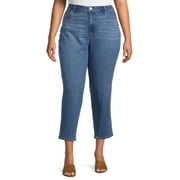 No Boundaries Juniors' Plus Size High Rise Mom Jeans