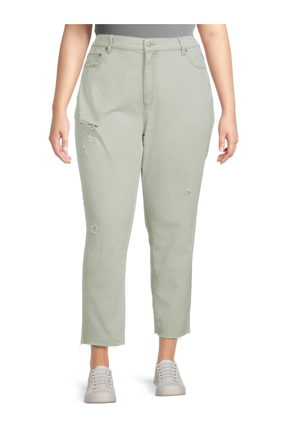 Juniors' Plus Size High Rise Slim Straight Jeans