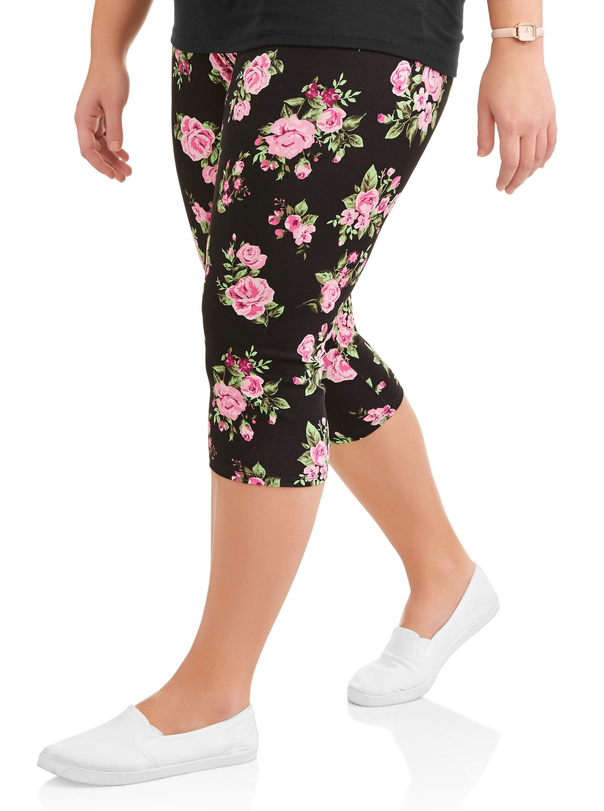 No Boundaries Juniors' Plus Size Printed Capri Legging