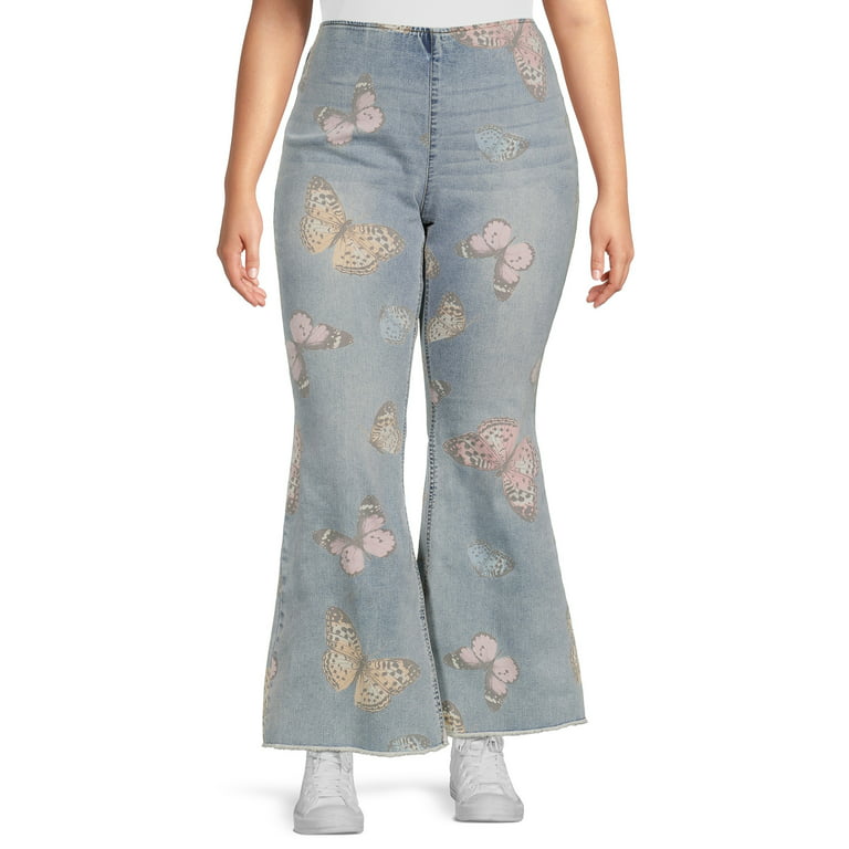 No Boundaries Juniors Plus Size Pull On Flare Jeans 