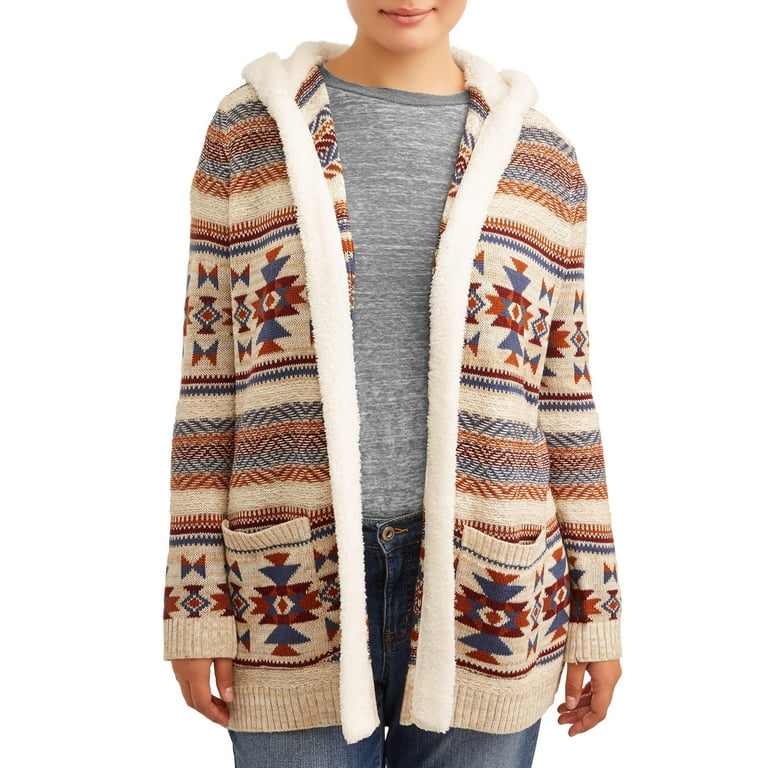 Sherpa lined hooded cardigan hotsell