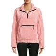 thumbnail image 1 of No Boundaries Juniors' Plush Mock Neck Half-Zip Pullover, 1 of 5
