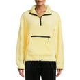 thumbnail image 1 of No Boundaries Juniors' Plush Mock Neck Half-Zip Pullover, 1 of 5
