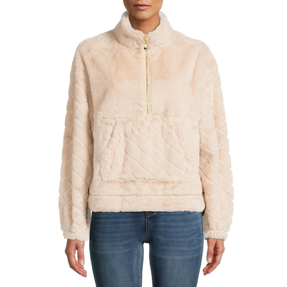 No Boundaries Juniors' Plush Quilted Pullover