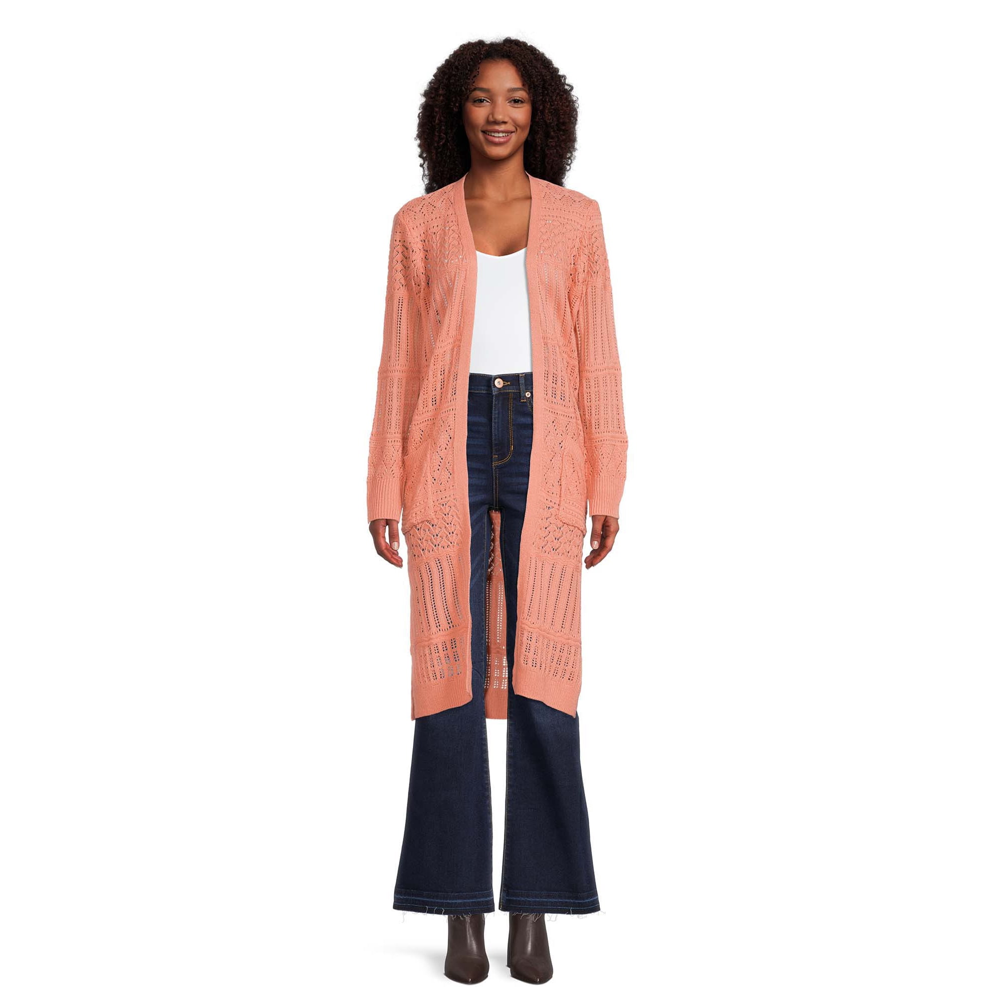No Boundaries Juniors Pointelle Duster Cardigan Sweater, Lightweight -  Walmart.com