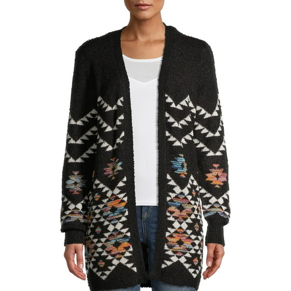 No Boundaries Juniors' Print Cardigan