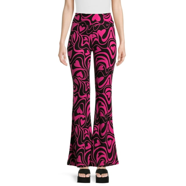No Boundaries Juniors Print Flare Pants, 32" Inseam, Sizes XS-XXXL