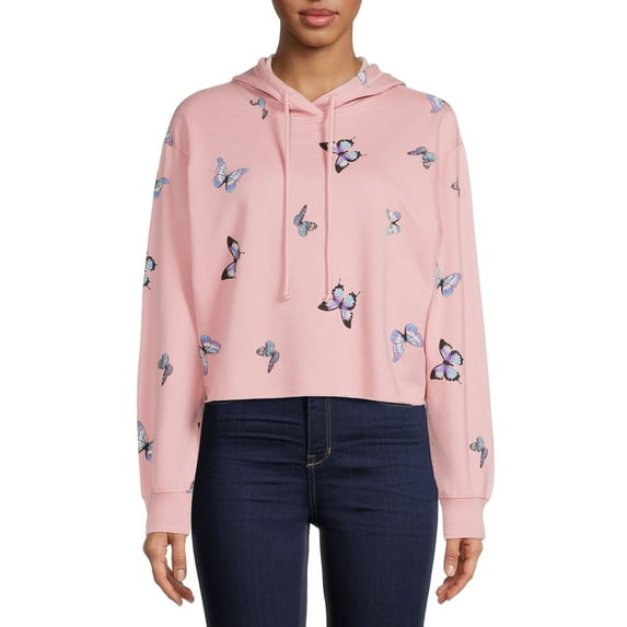 No Boundaries Juniors' Print Pullover Hoodie