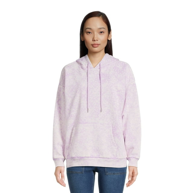 No Boundaries Juniors' Print Washed Hoodie, Sizes XS-XXXL