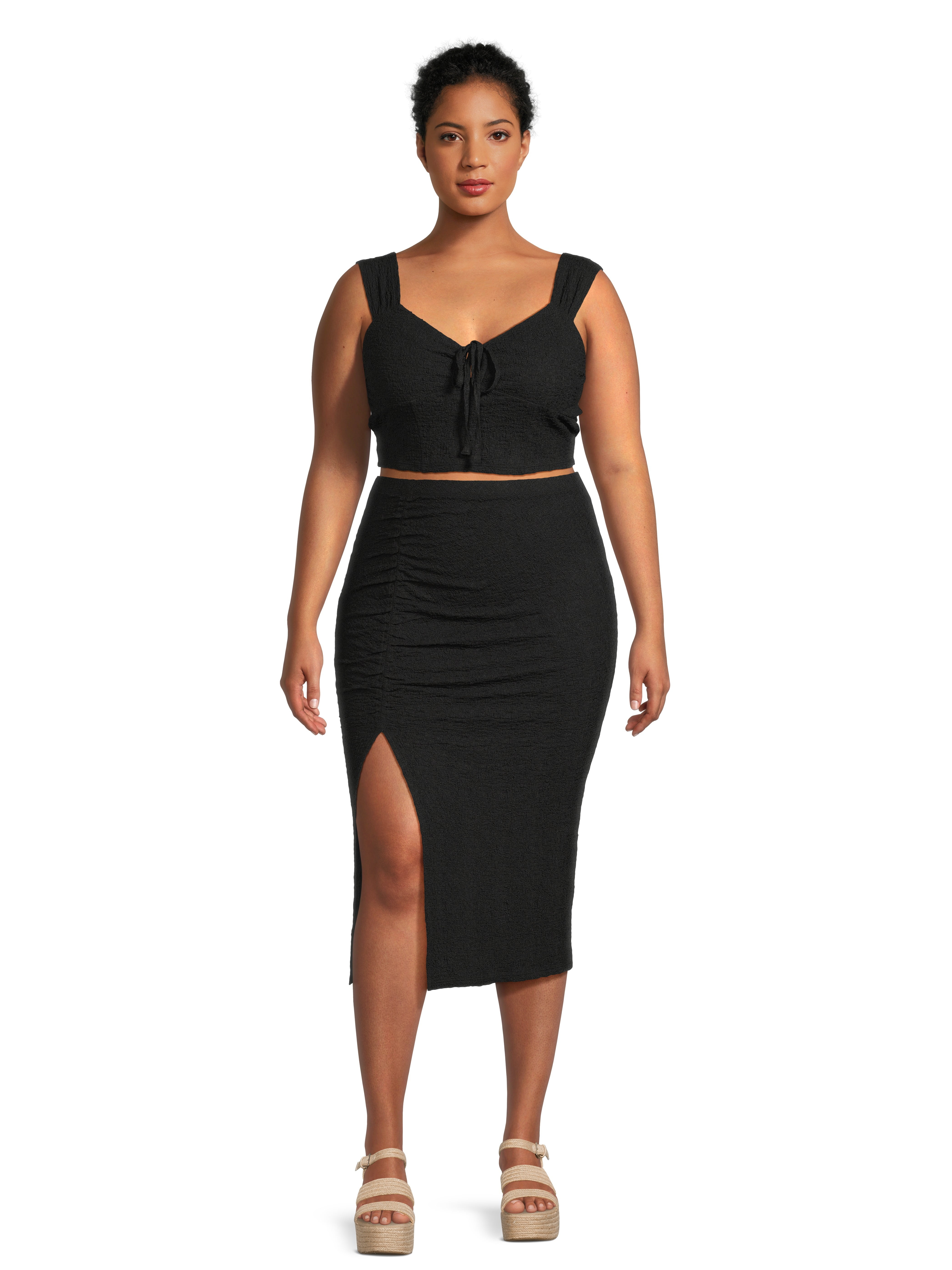 2-piece Kid Girl Letter Print Sleeveless One Shoulder Camisole and Mesh Skirt Set