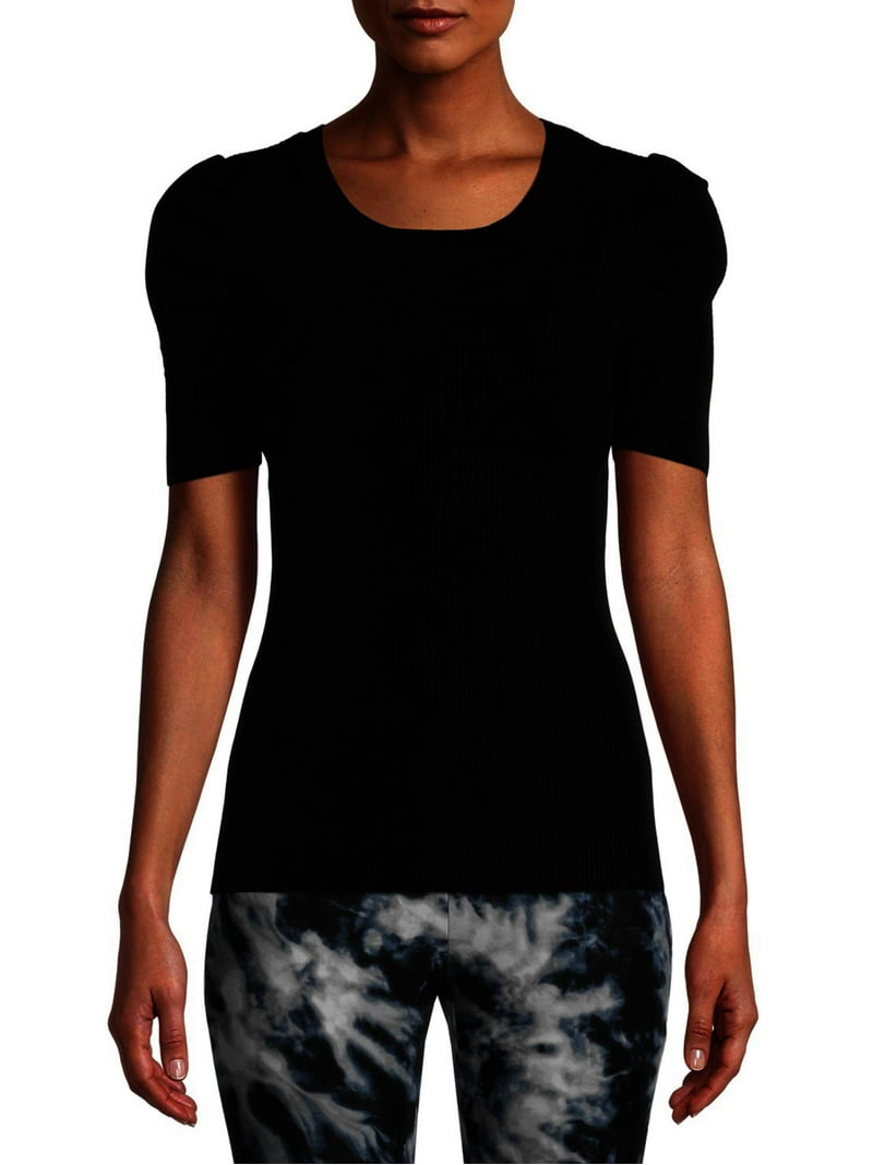 No Boundaries Juniors' Puff Sleeve Sweater