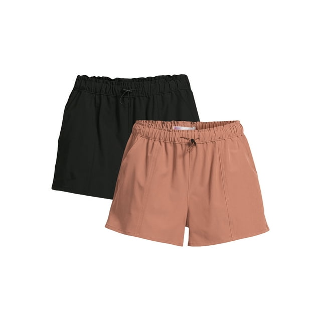 No Boundaries Juniors’ Pull On Bungee Shorts, 2.75” Inseam, 2-Pack ...