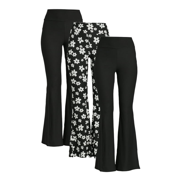No Boundaries Women's Juniors Flare Pants, Available 1-Pack, 2-Pack, Sizes  S-XXXL