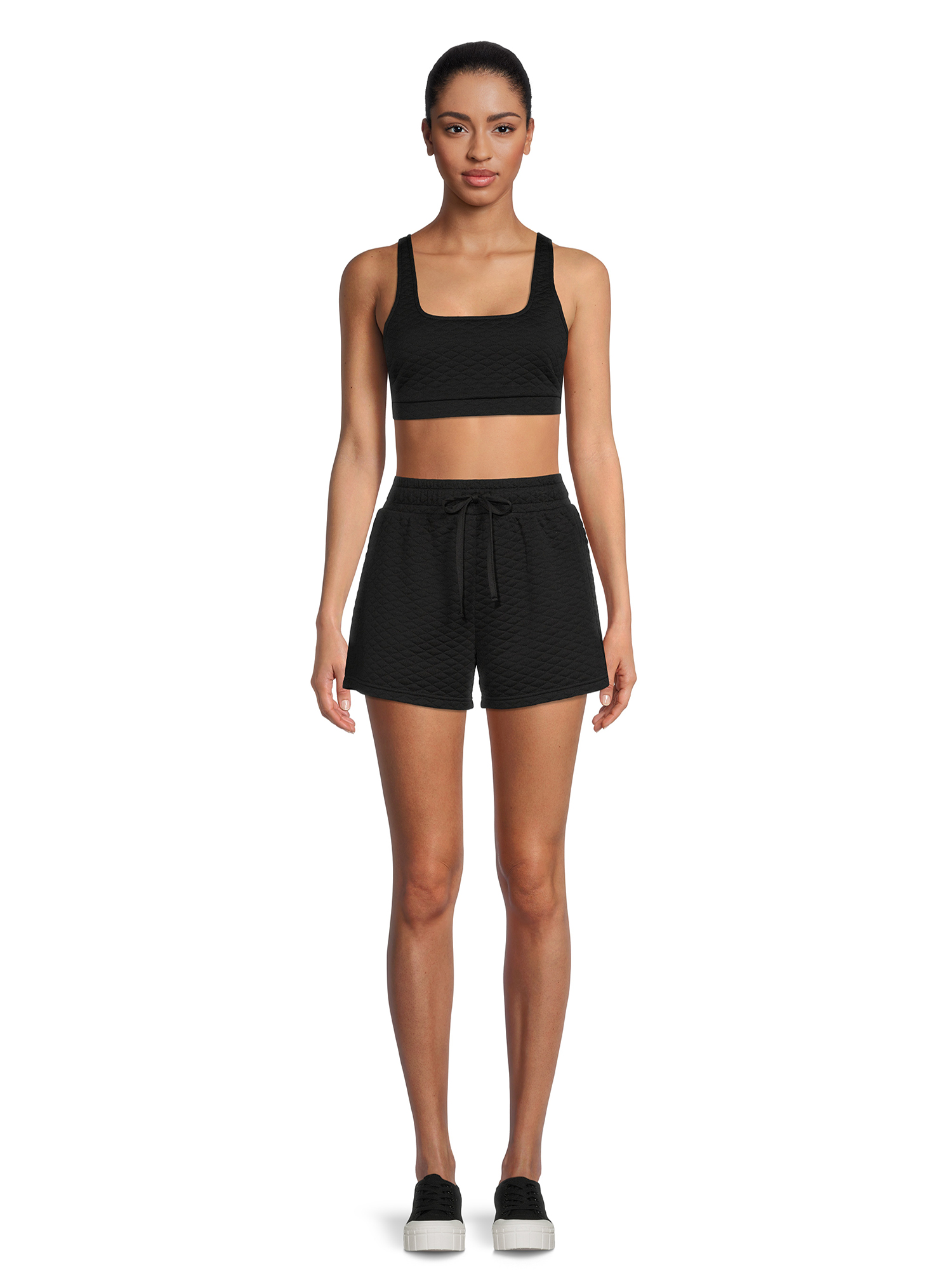 No Boundaries Juniors Quilted Crop Top and Shorts Set, 2-Piece - image 1 of 5