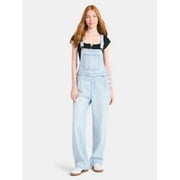 NO BOUNDARIES Relaxed Wide-Leg Denim Overalls, Women's