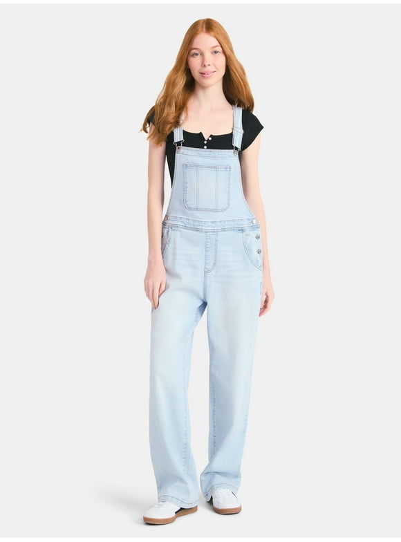 Baggy Denim Overalls, Women's