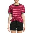 thumbnail image 1 of No Boundaries Juniors Ringer Stripe T-Shirt, 1 of 5