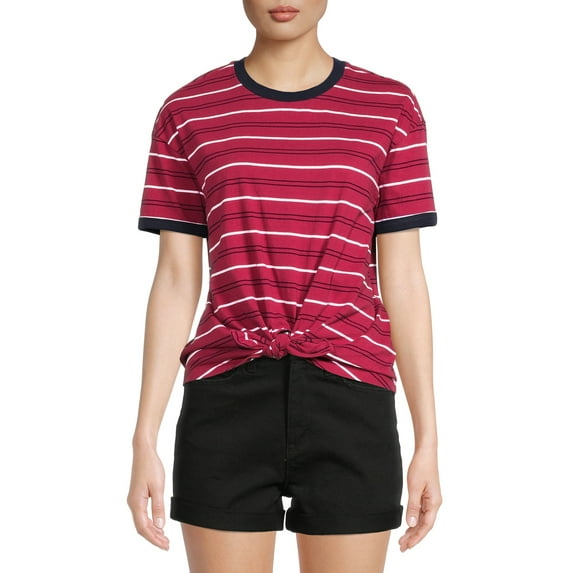 No Boundaries Juniors Ringer Stripe T-Shirt