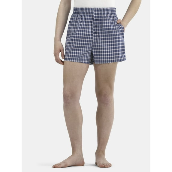 No Boundaries Cotton Boxer Shorts with Rollover Waist, 3'' Inseam, Women's