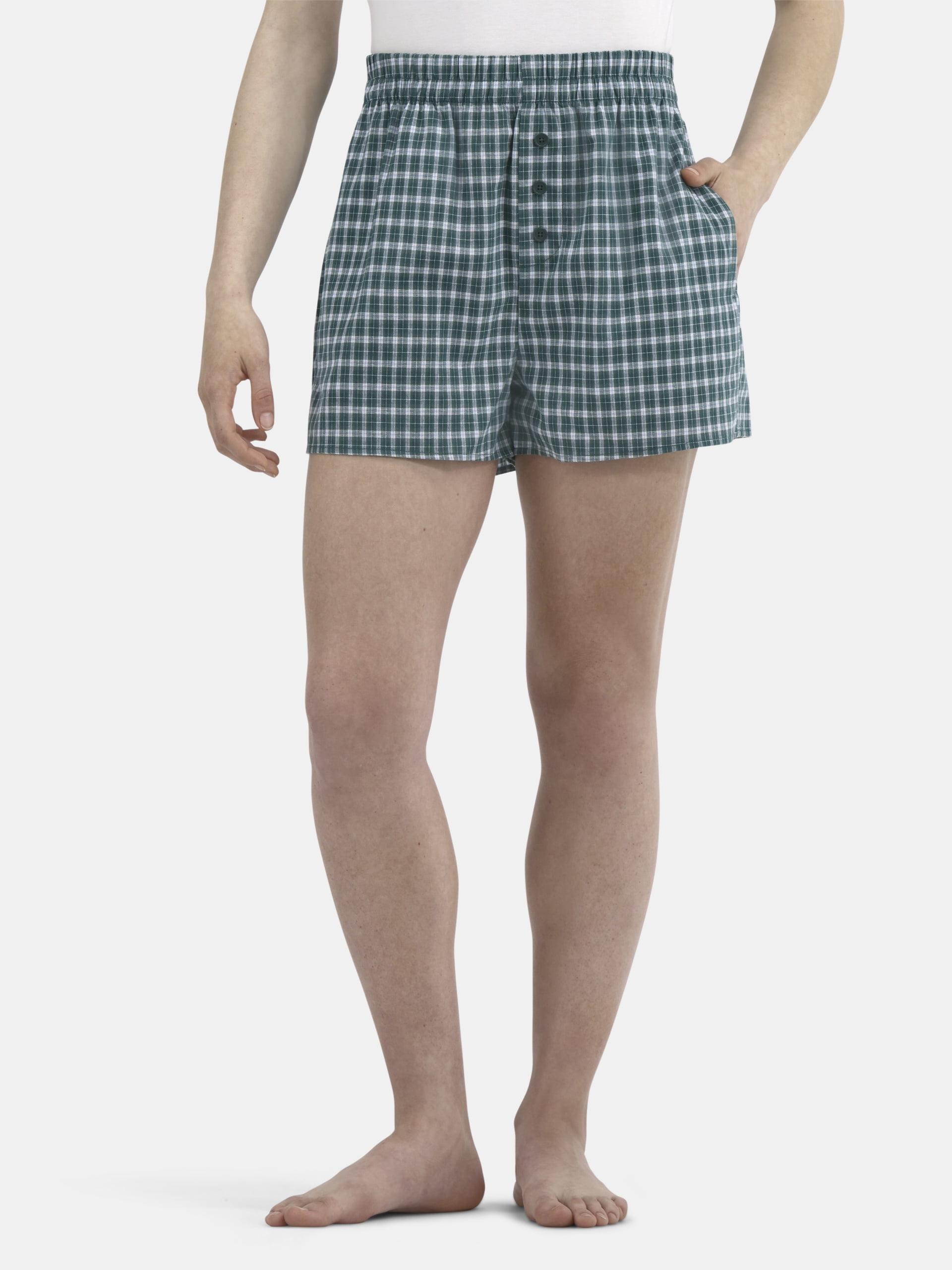 No Boundaries Cotton Boxer Shorts with Rollover Waist, 3'' Inseam, Women's