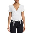 thumbnail image 1 of No Boundaries Juniors’ Ruched Fashion Top, 1 of 5