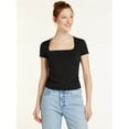 thumbnail image 1 of No Boundaries Juniors’ Ruched Top with Short Sleeves, Sizes XS-XXXL, 1 of 5