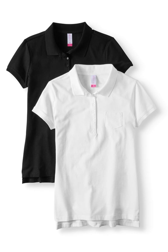Juniors' School Uniform Polo Shirts with Short Sleeves, 2-Pack