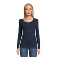 thumbnail image 1 of No Boundaries Juniors Scoop Neck T-Shirt with Long Sleeves, Sizes XS-XXXL, 1 of 5