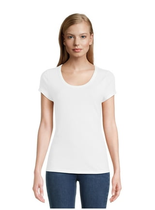 No Boundaries Short Sleeve Round Neck White T Shirt Womens Size L