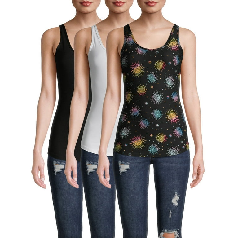 No Boundaries Juniors Scoop Neck Tank Top 3-Pack, Sizes XS No Boundaries Juniors Scoop Neck Tank Top 3-Pack, Sizes XS