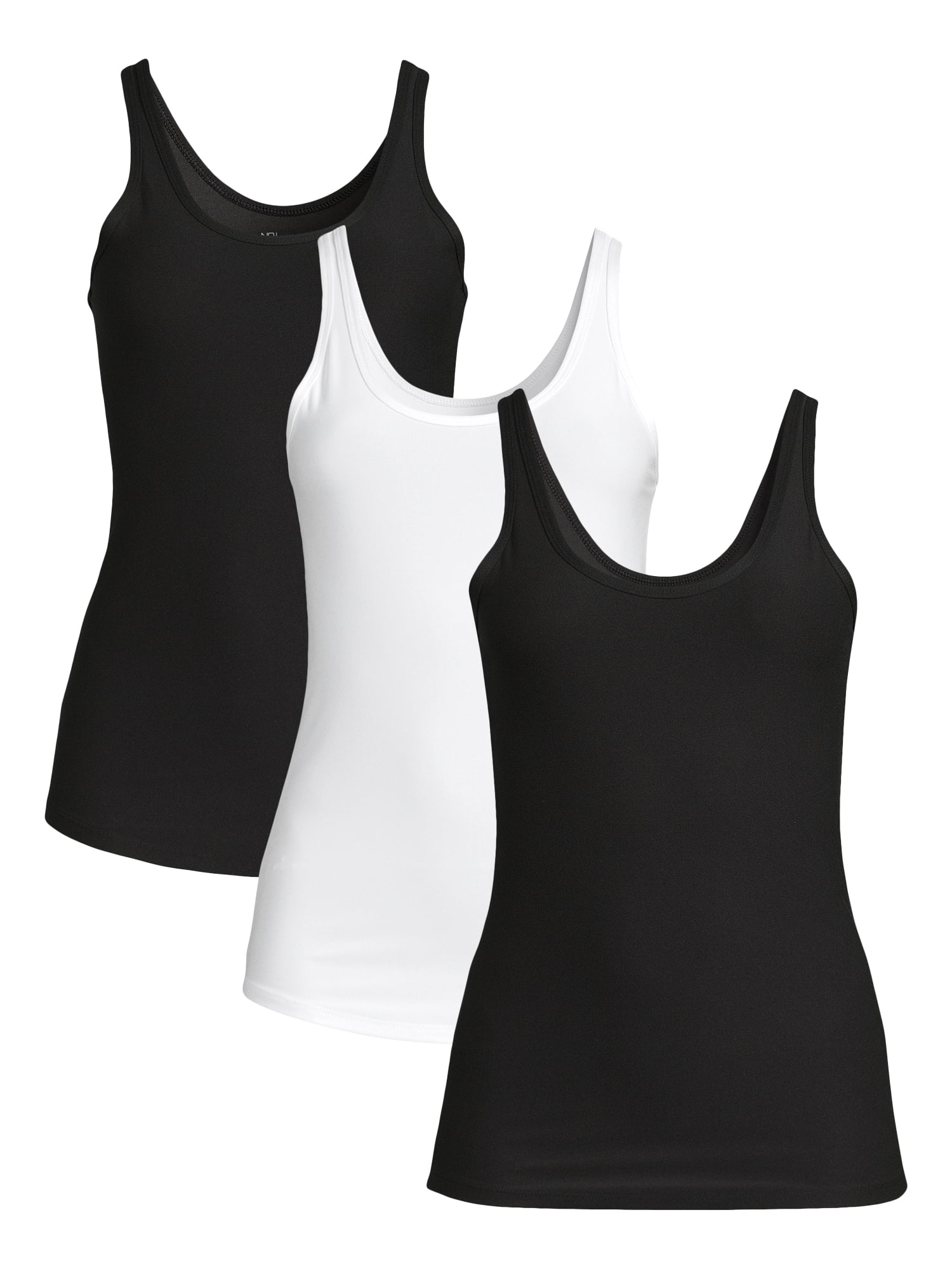No Boundaries Juniors Scoop Neck Tank Top, 3 Pack, Sizes XS-XXXL